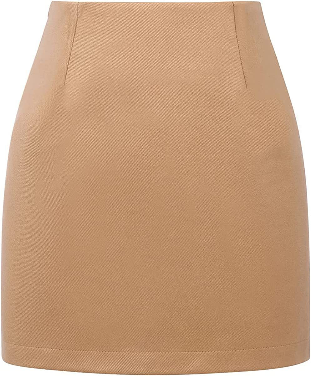 Women’s High Waist Plaid Wool Pencil Mini Skirt